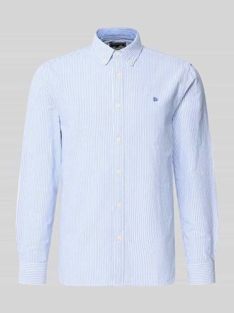 Superdry Regular Fit Freizeithemd mit Logo-Stitching in Hellblau, Gr&ouml;&szlig;e XXXL