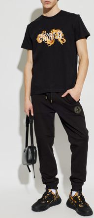 Versace Jeans Couture T-shirt With Print, Mens, Black
