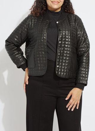 Lyss&eacute; Agnes Quilted Vegan Leather Jacket Curvy