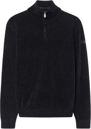 Roberto Ricci Design Velvet Half Zip Knit - Heren - Lange truien - Zwart - XL - Polyester - Truien & Vesten