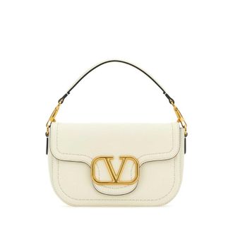 Valentino Garavani Ivory Leather Alltime Shoulder Bag