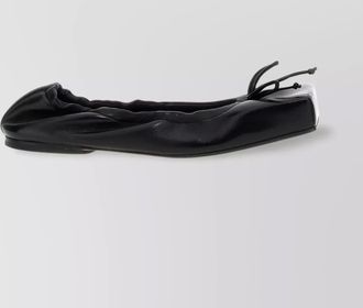 Jacquemus square toe elasticated trim bow detail ballet flats
