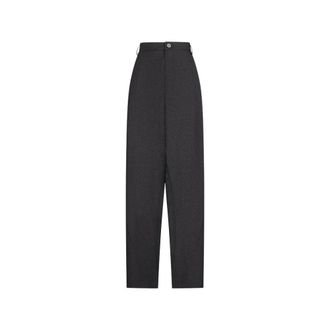 Darkpark Pantalones Anchos Phebe de Lana y L&uacute;rex - Trousers - Mujer - Negro - 2XL