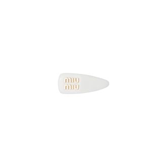 Miu Miu Patent Leather Hair Clip, Woman, White