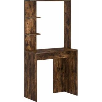 vidaXL Vidaxl - Escritorio con estante Roble ahumado 78.5 x 37 x 154.5 cm