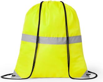 eBuy GB High Vis Drawstring Bag High Visibility Reflective Rucksack Casual Backpack Travel Unisex Sports Bag - Yellow (Pack of 10)