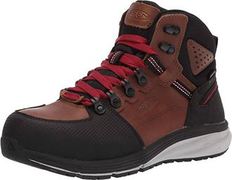 Keen Mens Red Hook Waterproof Boot (Carbon Toe) In Brown/black
