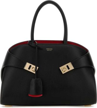 Ferragamo Black Hug bicolor Satchel