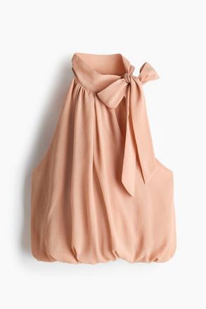 H&M Sleeveless Bubble-hem Top in Light Dusty Pink at Nordstrom, Size X-Small