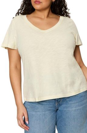 Sanctuary V-Neck T-Shirt in Lemon Drop Yellow at Nordstrom, Size 1X