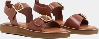 Jonak Lederen platte sandalen Woma