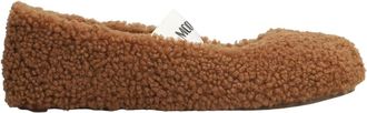 Moon Boot Ballerina Shoes, female, Brown, 7 UK, Shearling Ballerina Flats with Logo
