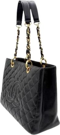Chanel Pre-owned Vintage Tote Bag - Dames - Vintage Shopper - Zwart - ONE Size - Leer - Vintage