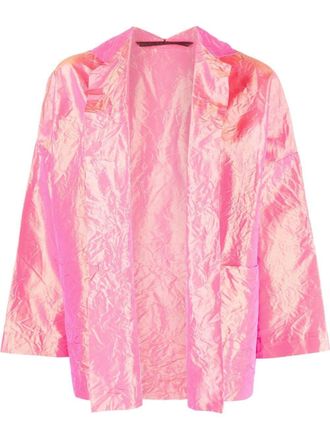 Daniela Gregis wrinkled-effect silk jacket - women - Silk - One Size - Pink