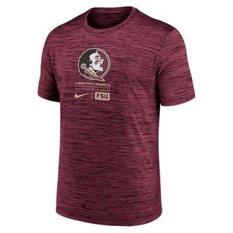 Nike Florida State Seminoles Campus Center Block Velocity Nike Mens Dri-FIT College T-Shirt in Red | NKPQ69XFTN-9JV