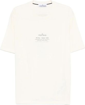 Stone Island Ivory Logo-print T-shirt