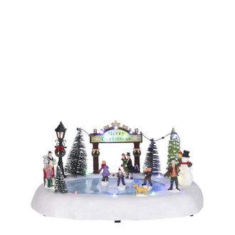 Luville Pueblo navide&ntilde;o luville specials azul h15xb25xl32cm
