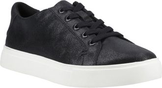 Toms Kameron Veterschoenen Dames Zwart Metalen Leer Sneakers