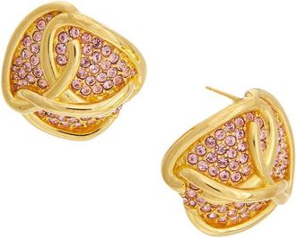 Oscar De La Renta Braided O Pave Stud Earrings
