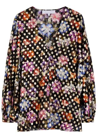 Borgo De Nor Borgo DE Nor Stellan Fil-coupé Floral-print Chiffon top - Multicoloured - 14 (UK14 / L)