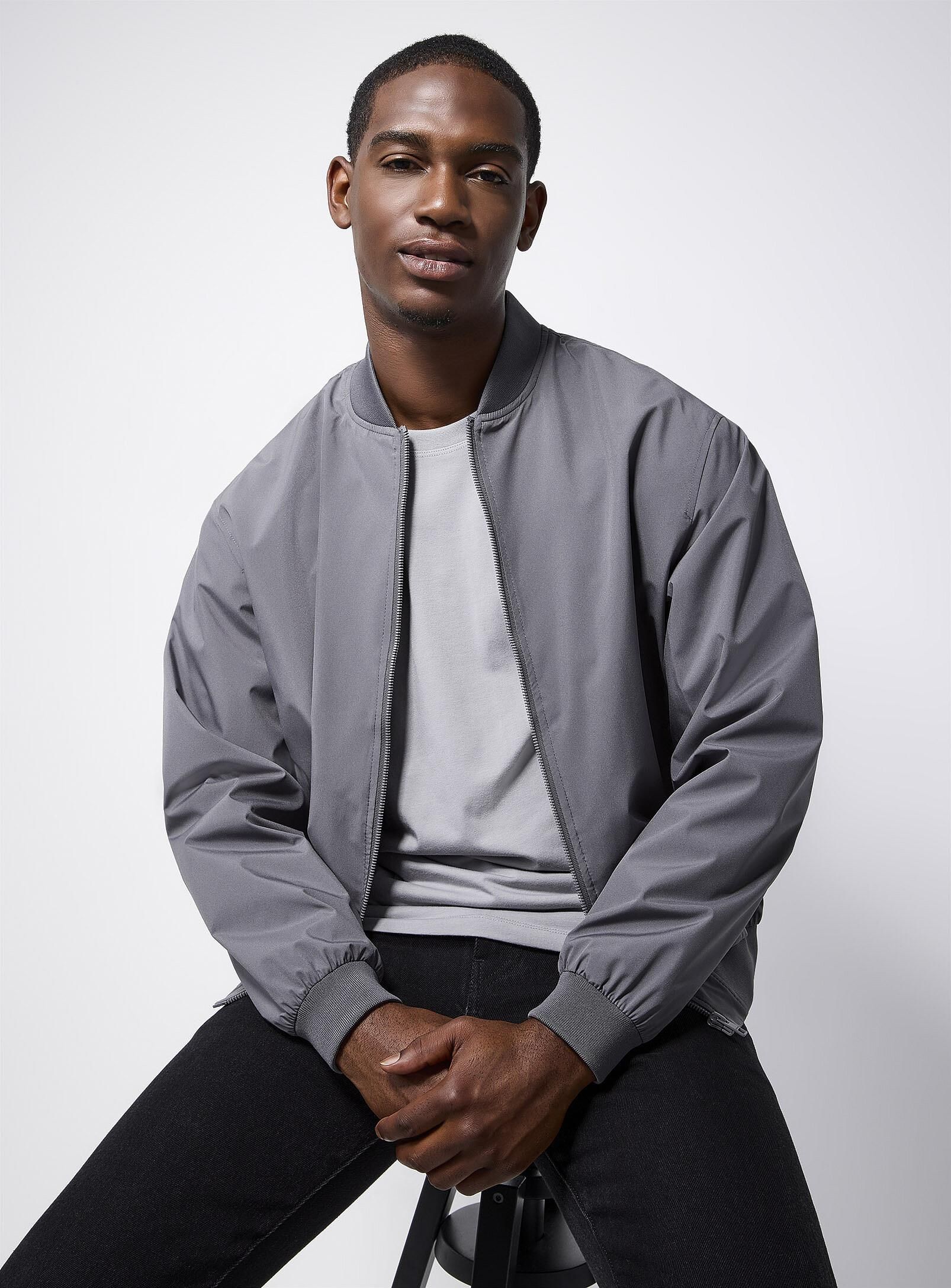 ジャケット・アウター Herringbone Work Bomber short Jac Gray Herringbone Work Bomber short Jac グライ