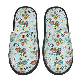 Generic Cartoon Car Racing Men Women Slippers Breathable Sliders Cosy Shoes For Outdoor Indoor Winter M