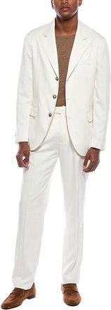 Brunello Cucinelli Off White Tailored Suit, Brand Size 46 (US Size 36)