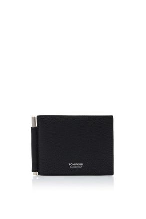 Tom Ford GRAIN LEATHER T LINE CLIP WALLET Size: OS, colour: BLACK
