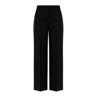 Moncler Wool Broeken - Dames - Wijde Broeken - Zwart - 2XS - Wol - Broeken