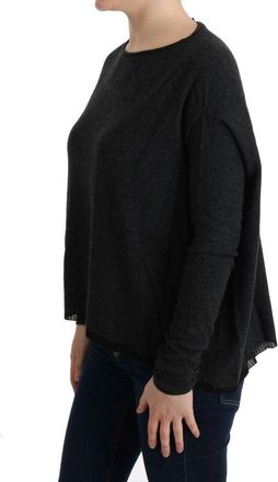 Costume National Womens Gray Viscose Knitted Sweater Clothing