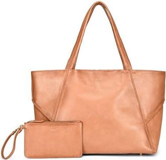 OLD TREND Wishbone Oversized Leather Carryall Tote in Butter at Nordstrom