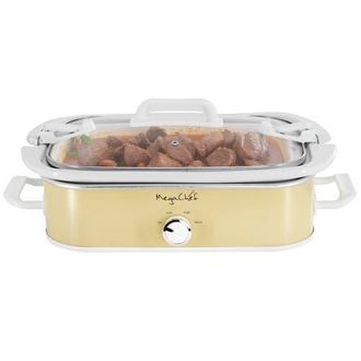 MegaChef 3.5 Quart Casserole Slow Cooker with 3 Temperature Settings in Cream in White at Nordstrom