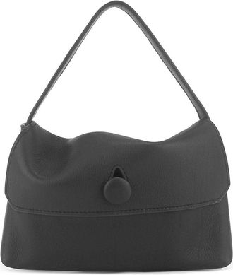 Generic Stylish Mini Minimalist Leather Handbag for Women Small ClassicTop Handle Compact Suede Lining Button Flap(Black)