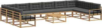 vidaXL Conjunto De Sof&aacute;s De Exterior 11 Uds. Blanco Y Antracita Vidaxl