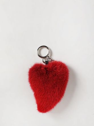 Fendi Portachiavi Heartbeat a cuore in visone con monogramma FF