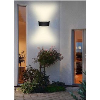 Trade Shop Trade Shop Traesio - Trade Shop - Applique Esterno Led 16 W Crown Ip65 Up & Down Nero Luce Calda Fredda Natural