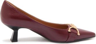 Roberto Festa Milano Bordeaux Leren Schoenen 6cm Hak - Dames - Pumps - Rood - 36 EU - Schoenen