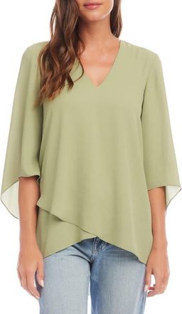 Karen Kane Crossover Hem Asymmetric Top in Moss at Nordstrom, Size X-Small