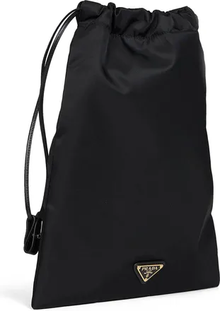 Prada Womens Pouch Bag Wish Black Recycled Polyamide Shoulder