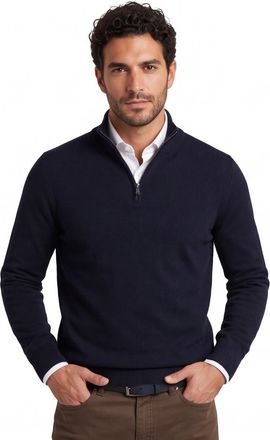 HUGO BOSS Effen half zip BOSS Black donkerblauw