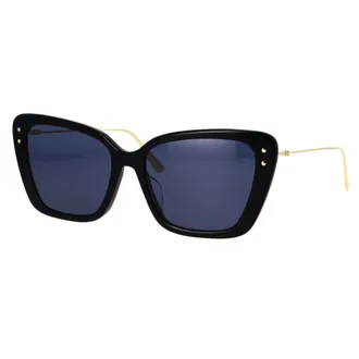 Dior Sunglasses, female, Black, 56 MM, Butterfly Style Sunglasses Black Gold Blue