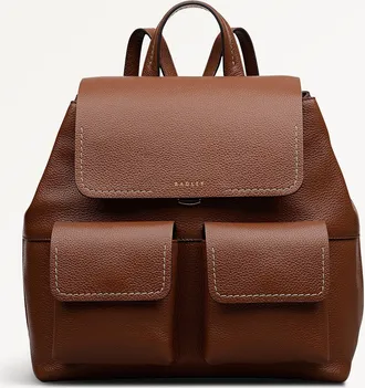 Radley London Cognac Medium Flapover Backpack Burton Way SS26 Radley London