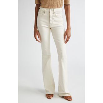 Veronica Beard Beverly High Waist Skinny Flare Jeans in Ecru at Nordstrom, Size 28