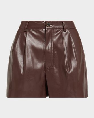 Alice & Olivia Conry Vegan Leather Trouser Shorts
