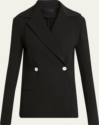 Proenza Schouler Marine Double Breasted Bi-Stretch Suiting Jacket