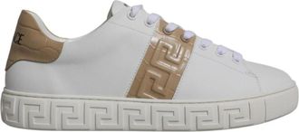 Versace Greca Print Lage Sneakers Wit - Heren - Sneakers - Wit - 38 EU - Schoenen