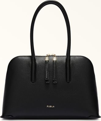 Furla Atmosfera Borsa A Mano M Nero Nero Pelle Di Vitello Granata Keria Donna
