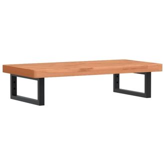 Berkfield Home Basin Shelf Wall Mounted Steel & Solid Wood Beech in Brown