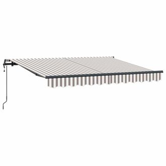 vidaXL Toldo Retr&aacute;ctil Gris Claro Y Blanco. 3,5 X 2 M Tela Vidaxl