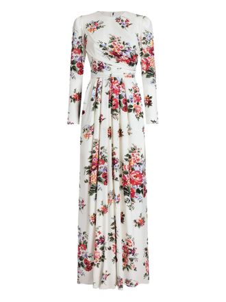 Dolce & Gabbana flower bouquet-print maxi dress - White